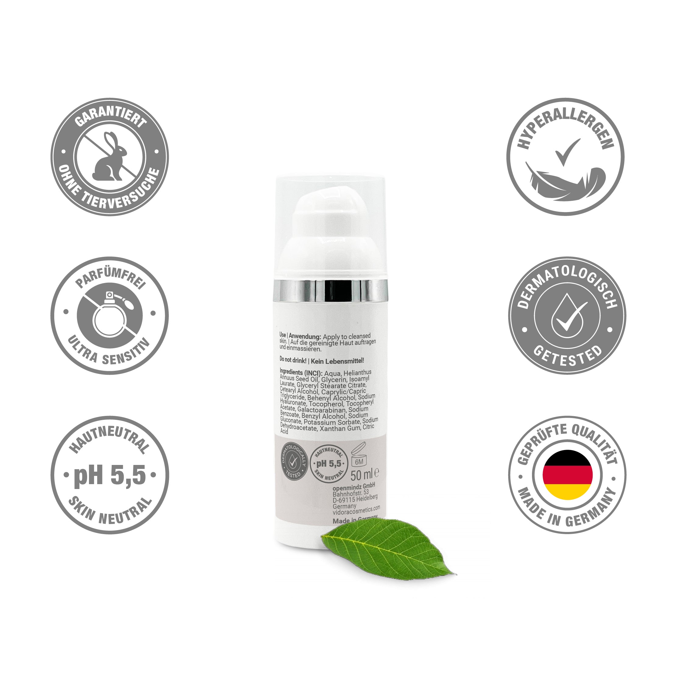Pure Face Cream, natürliche Pflege mit Hyaluronsäure & Vitamin E