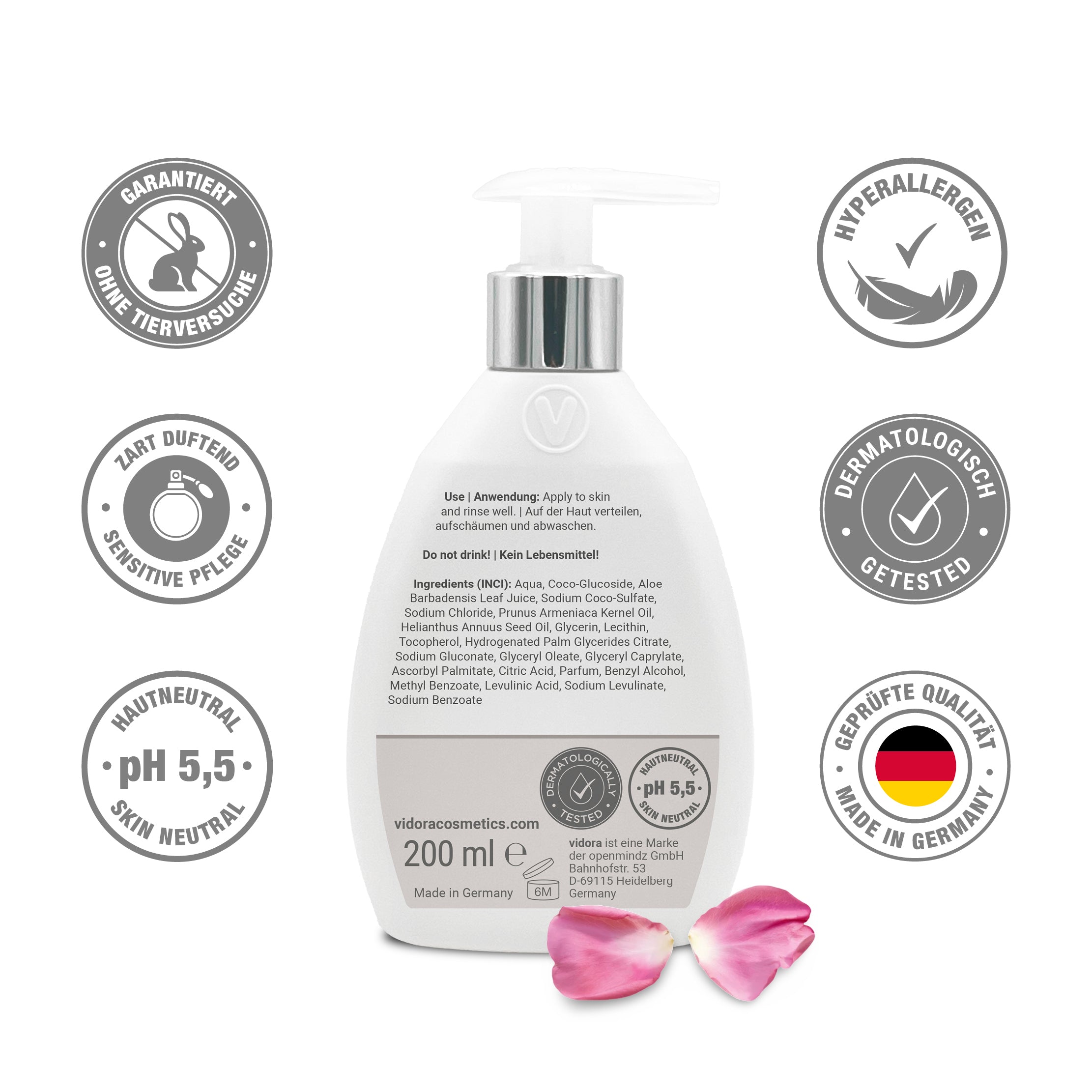 Soft Body Wash, Duschgel mit BIO-Aloe Vera & Aprikosenkernöl