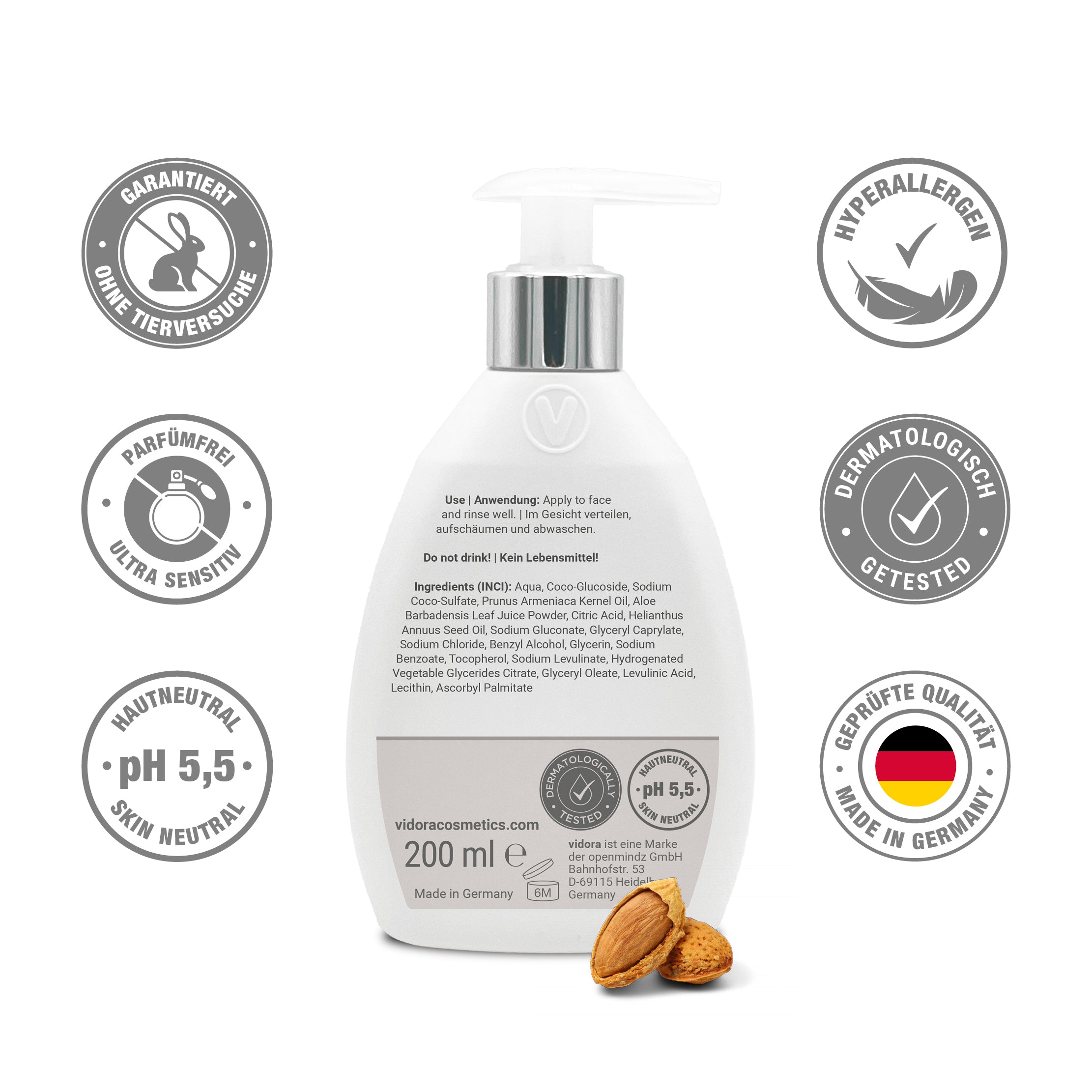 Pure Face Wash, Gesichtswaschgel mit BIO-Aloe Vera & Aprikosenkernöl